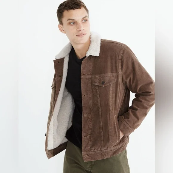 Madewell Brown Corduroy Sherpa Jacket